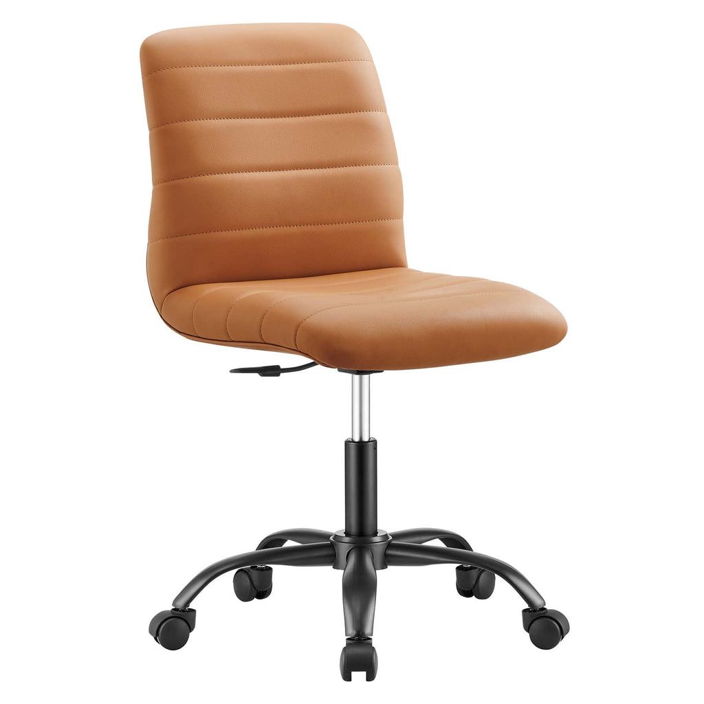 Black Tan Vegan Leather Office Chair V948254