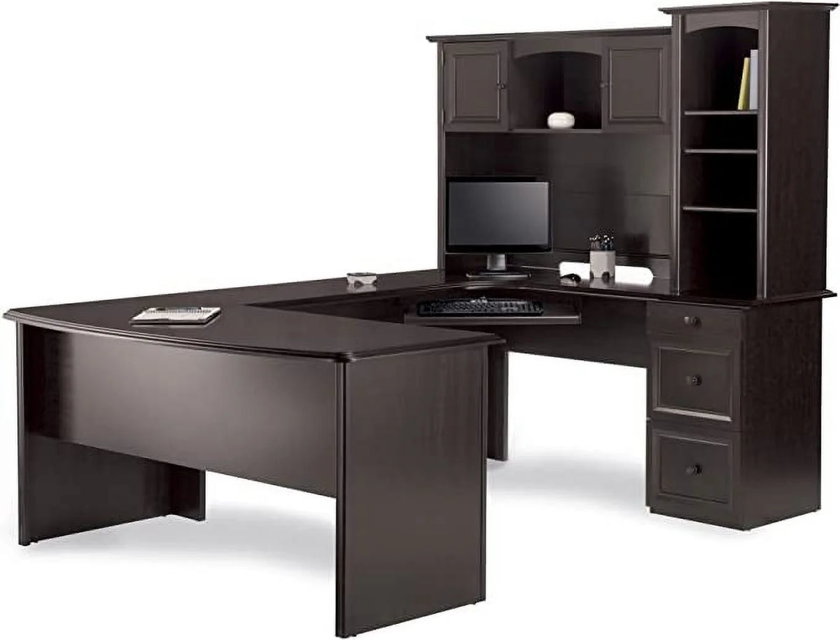 Walnut Hutch for U-Shaped Desk Y1842