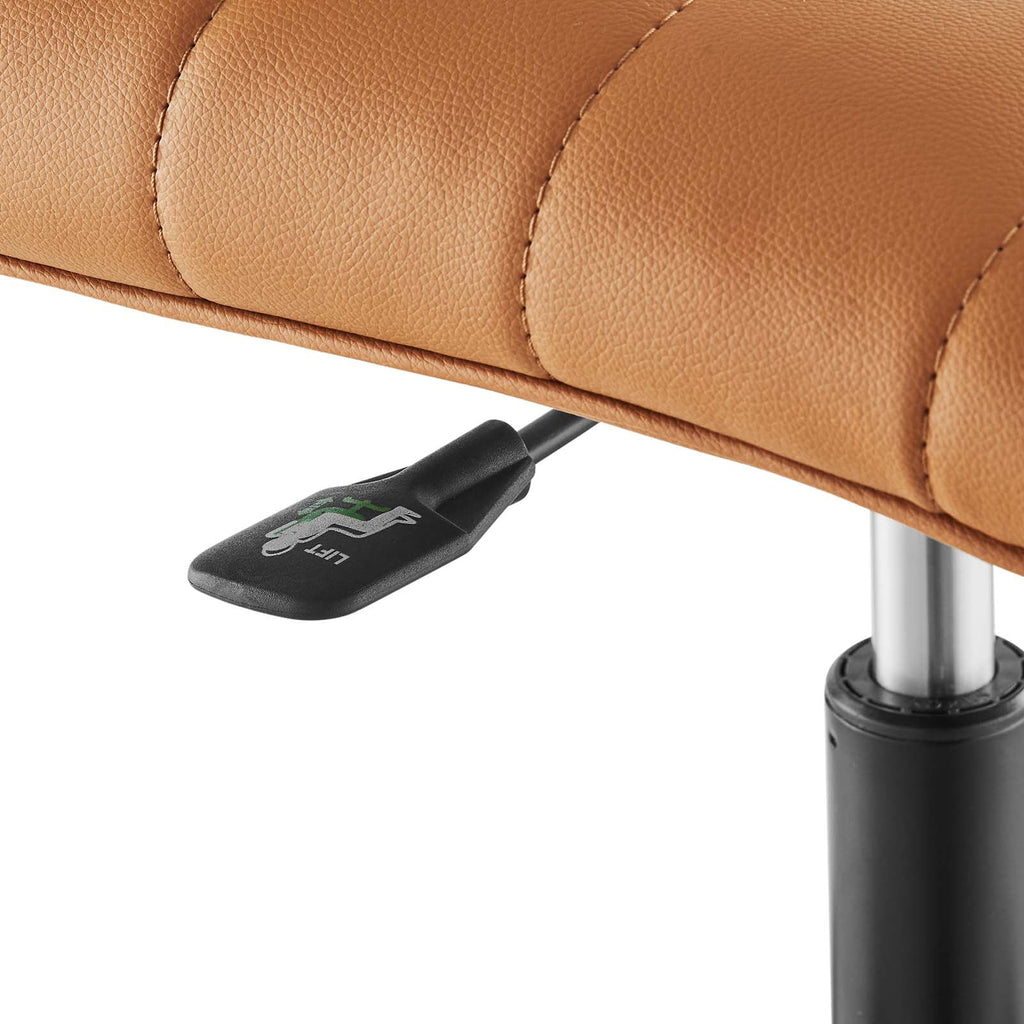 Black Tan Vegan Leather Office Chair V948254