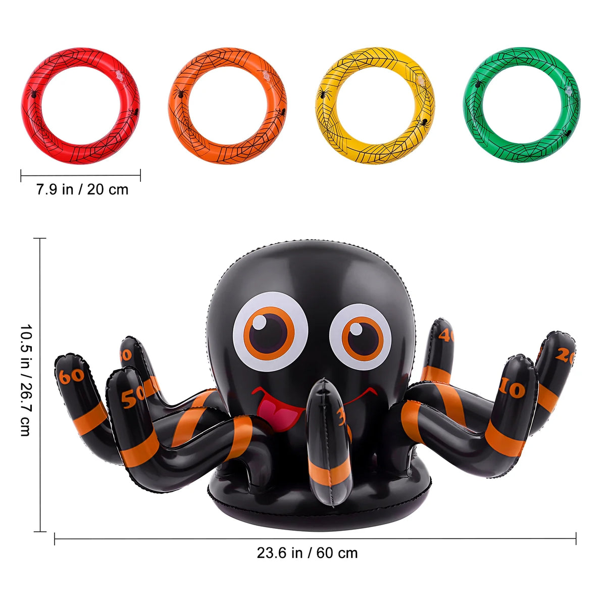 Inflatable Halloween Spider Ring Toss Game Party Supplies with Air Pump A8831