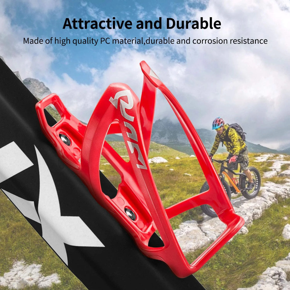 Red 2 Pack Ultralight Plastic Bike Water Bottle Cage U8078