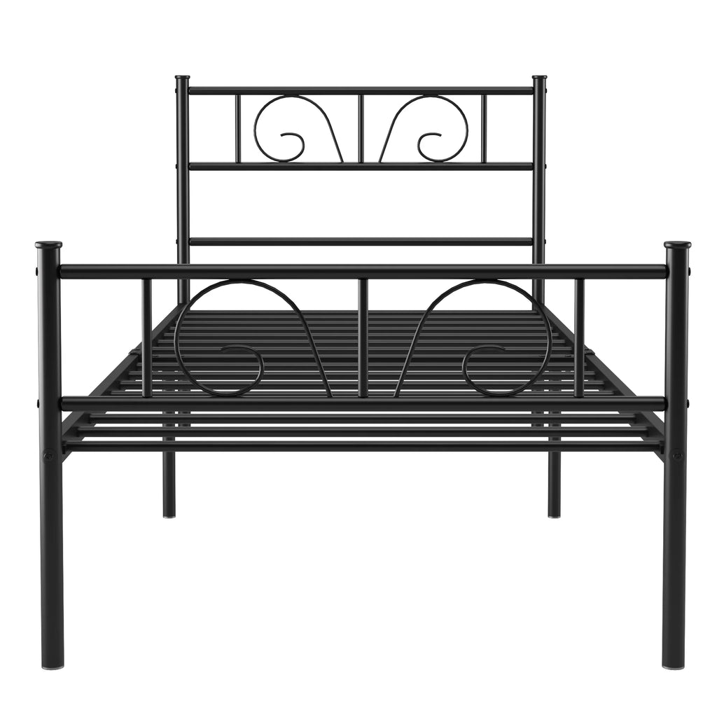 Twin Size Black Metal Platform Bed Frame K6627