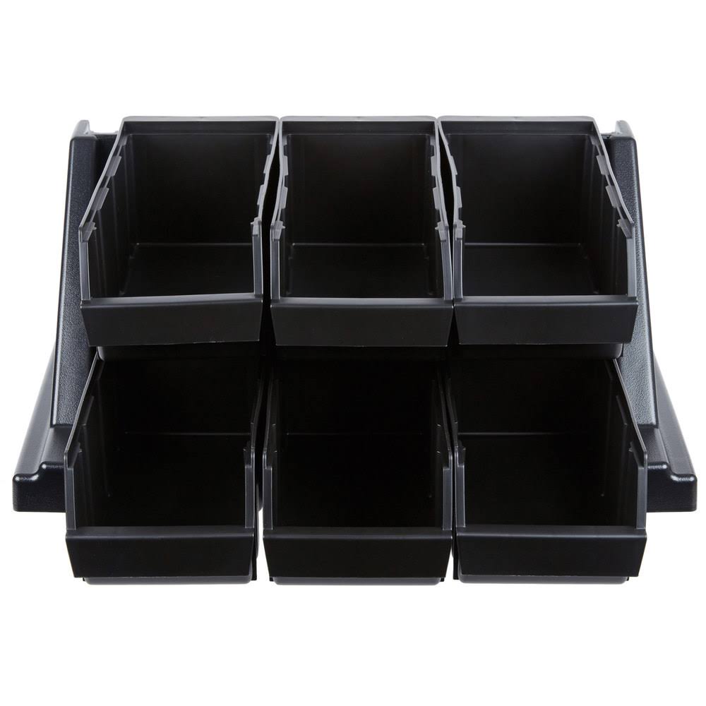Black 6-Bin Organizer Rack L449089