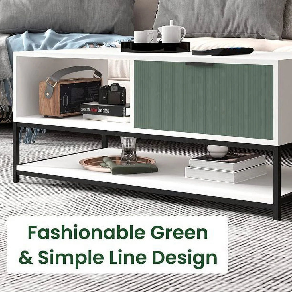Wood Coffee Table with Steel Frame N604422