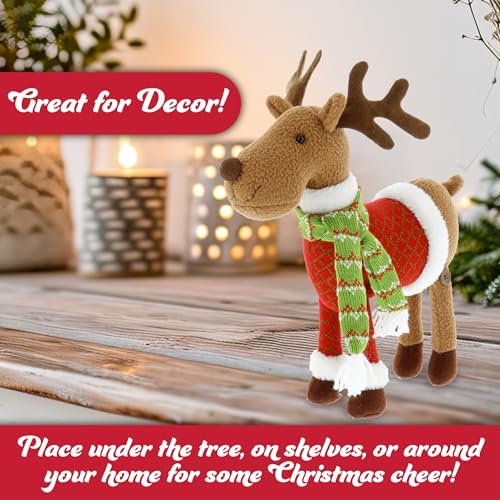 Reindeer Plush 12" Stuffed Animal Doll with Coat and Scarf O130