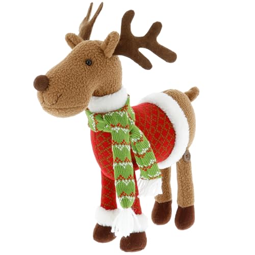 Reindeer Plush 12" Stuffed Animal Doll with Coat and Scarf O130