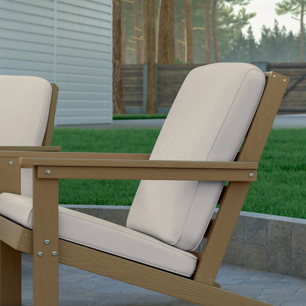 All-Weather Polyresin Adirondack Club Chair with Cushions D8134