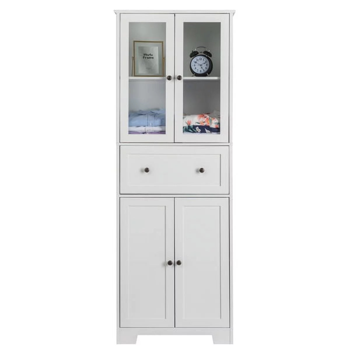 White 4 Doors 1 Pump MDF Bathroom Cabinet U586248
