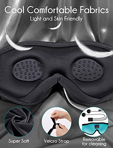 3D Sleep Mask Bluetooth Wireless Music Eye Mask with Ultra-Thin Stereo Speakers N662