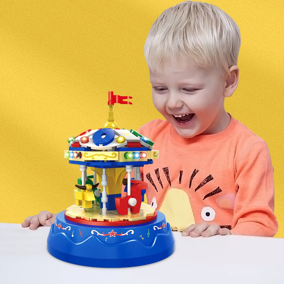 Yellow&Blue 222pcs Music Box Building Blocks H292