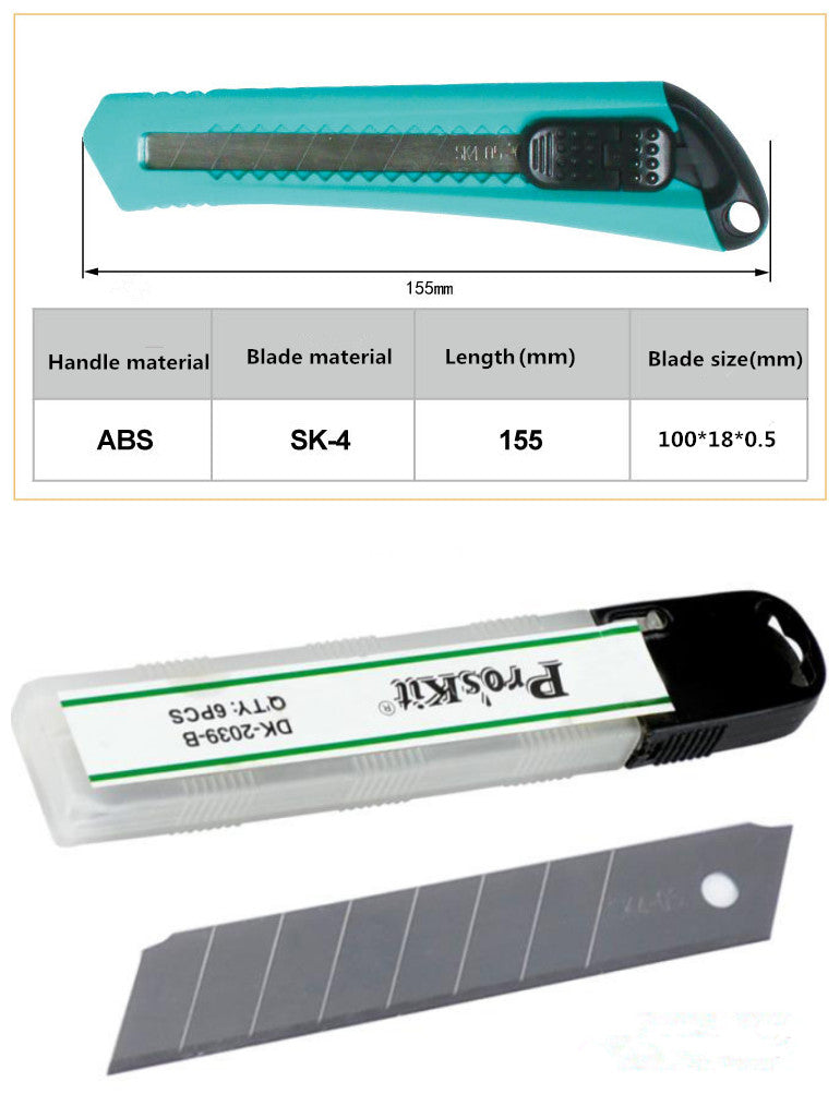 Retractable Utility Knife with 6Pcs Replaceable Blades X96402