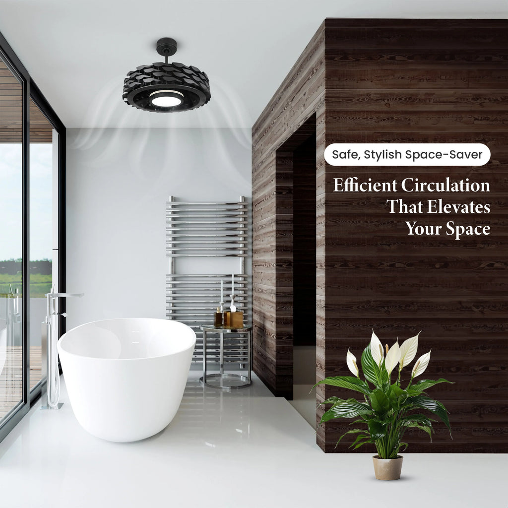 Bladeless Smart Ceiling Fan with Dimmable LED Light J4195