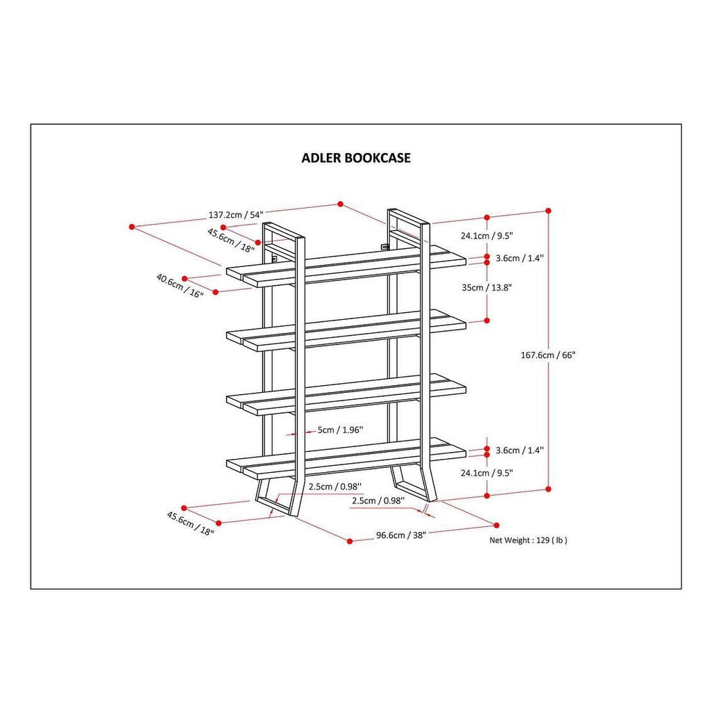 Solid Wood Bookcase Y662