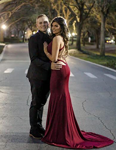 Mermaid V-Neckline Backless Prom Dress Long C281