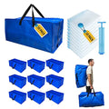 6 Pack Heavy Duty Extra Large Moving Bags with Backpack Straps & Vacuum Storage Bags A43947
