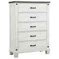 White Pine Wood 5 Drawer Dresser U25084