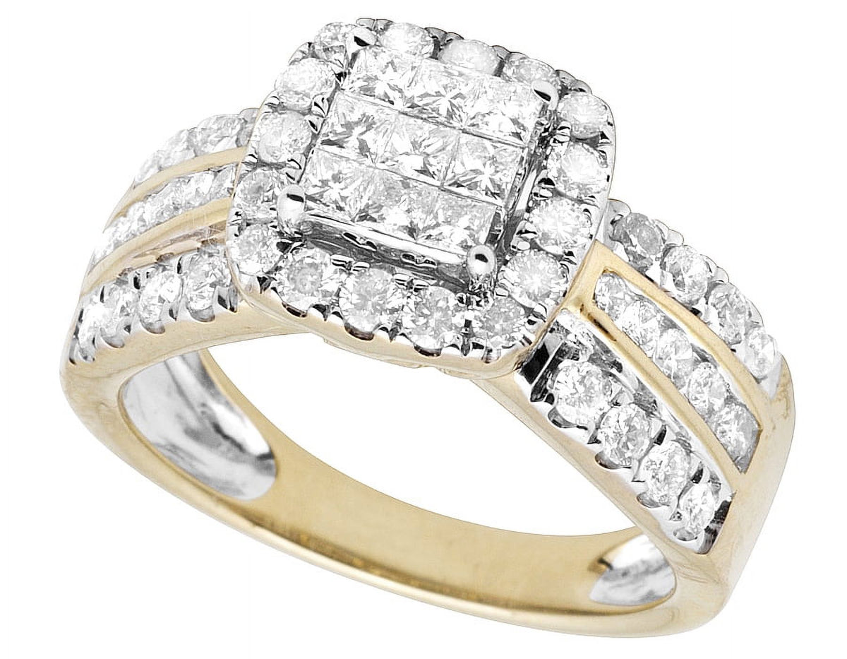 10K Yellow Gold Princess Diamond Engagement Ring 1.50ct H62815