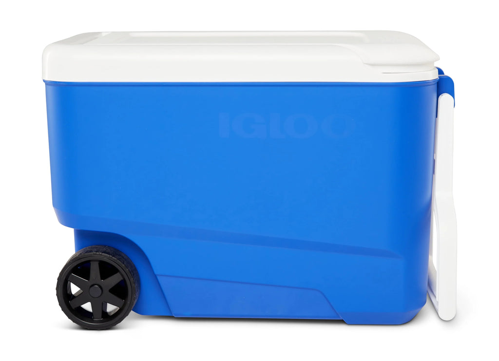 38 QT Blue Hard-Sided Ice Chest Cooler with Wheels X9806