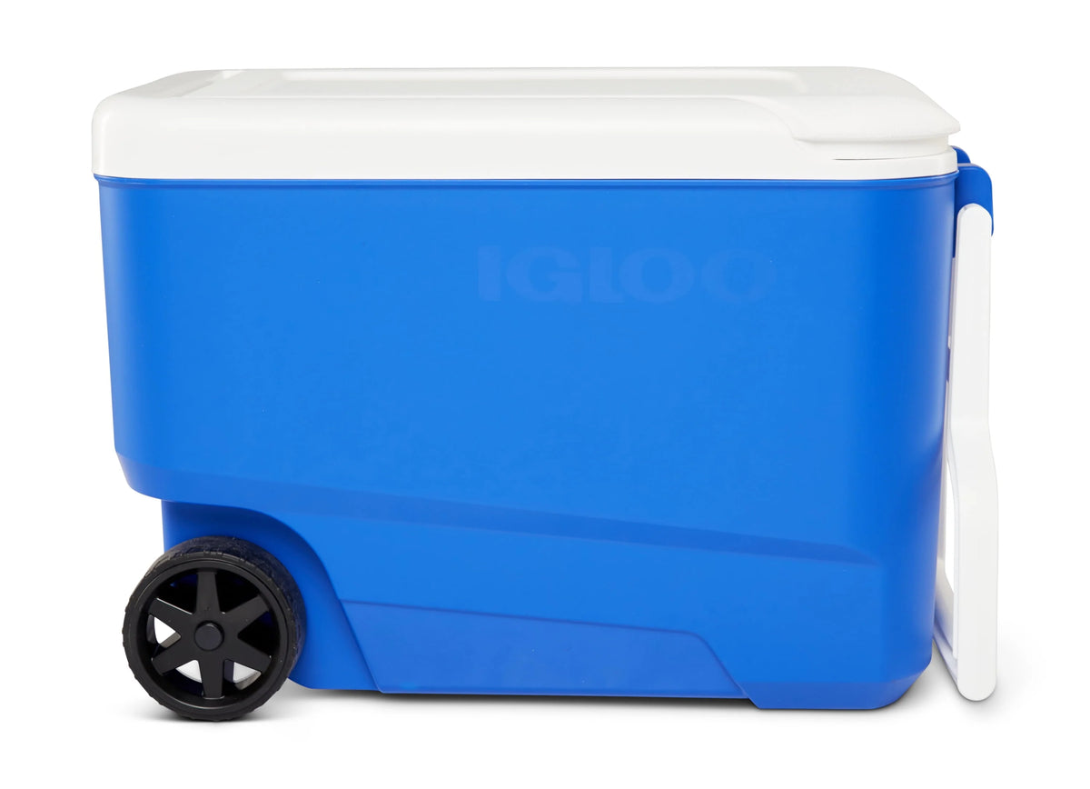 38 QT Blue Hard-Sided Ice Chest Cooler with Wheels X9806