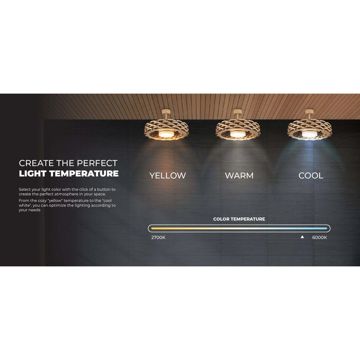 Bladeless Smart Ceiling Fan with Dimmable LED Light J4195