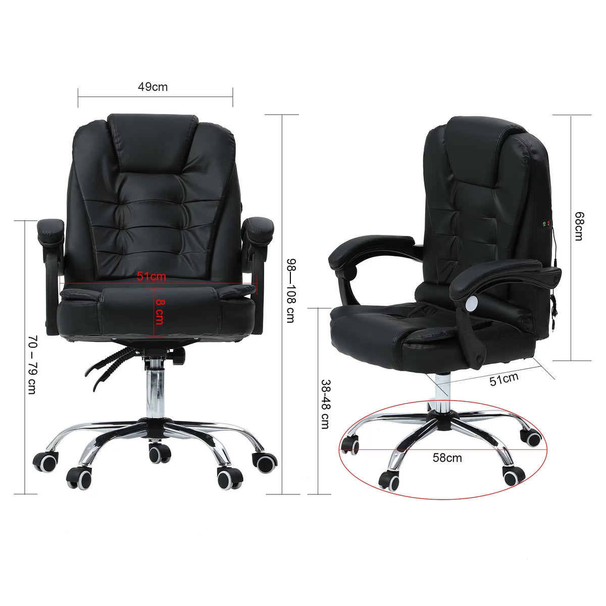 Executive Office Chair with Recline & Massage E424