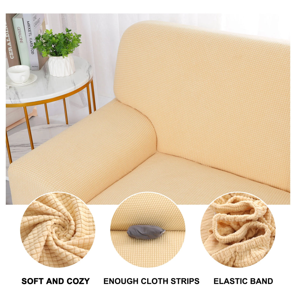 Yellow Sofa Stretch Slipcover with 1 Cushion Cover X5268
