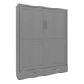 Queen Size Gray Solid Wood Murphy Wall Bed U91868