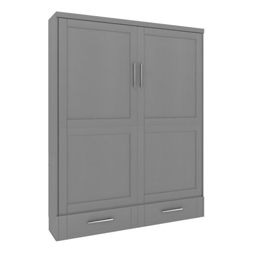 Queen Size Gray Solid Wood Murphy Wall Bed U91868