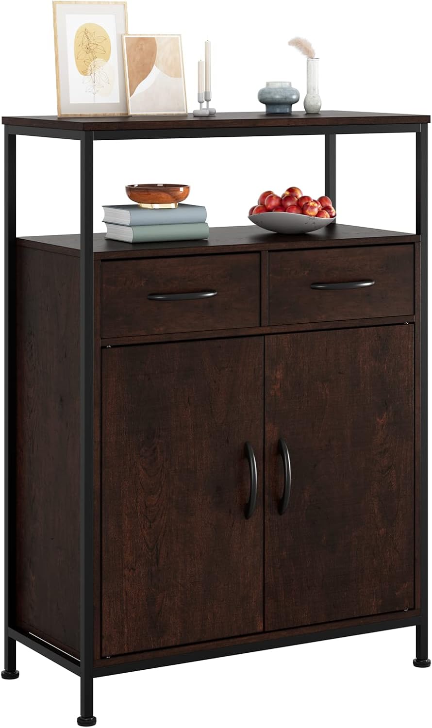 Industrial Storage Cabinet with Fabric Drawers and Shelves P875730