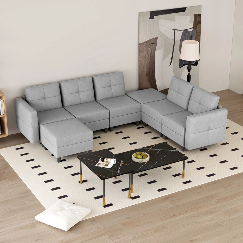 Gray Modular Sectional Sofa with Storage C91623