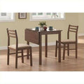 Walnut 3 Piece Solid-Top Drop Leaf Dining Set Z937