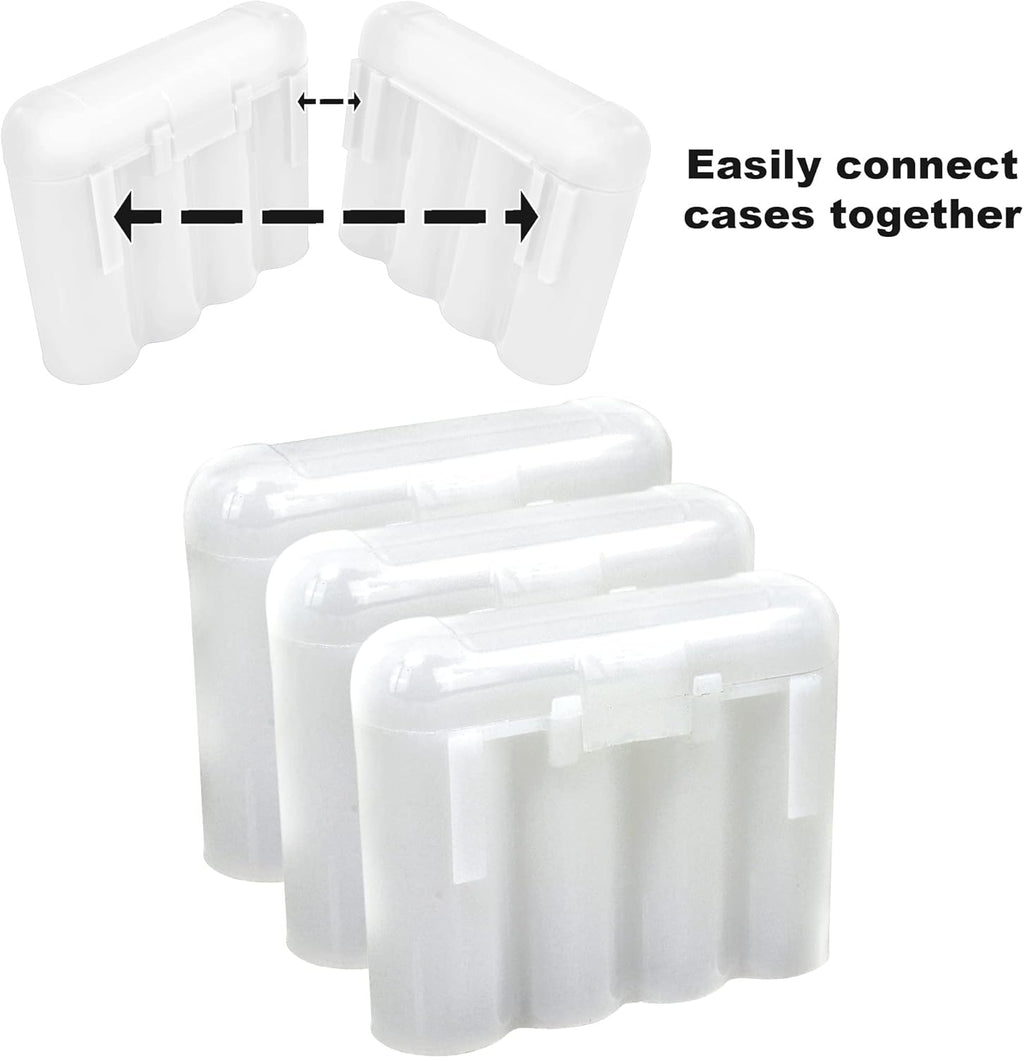 White Plastic AA AAA Battery Holder Box C608