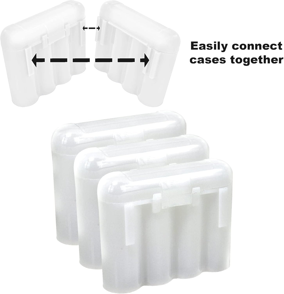 White Plastic AA AAA Battery Holder Box C608
