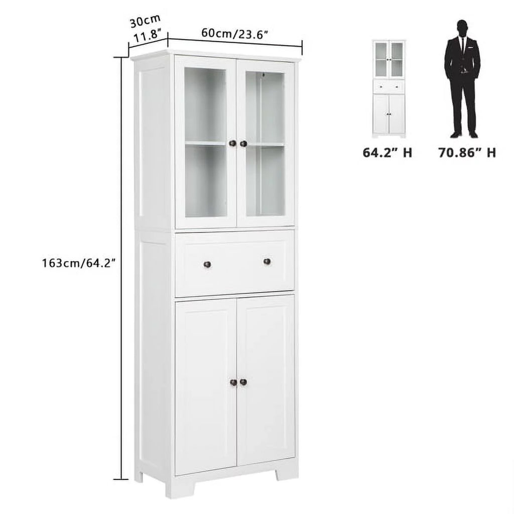 White 4 Doors 1 Pump MDF Bathroom Cabinet U586248