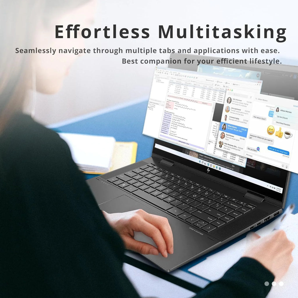 HP Envy x360 2-in-1 15.6" Touchscreen Laptop, AMD Ryzen 7 5825U, 32GB RAM, 2TB PCIe SSD, Black (Renewed) Q7020