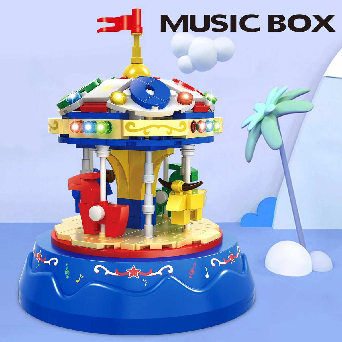 Yellow&Blue 222pcs Music Box Building Blocks H292