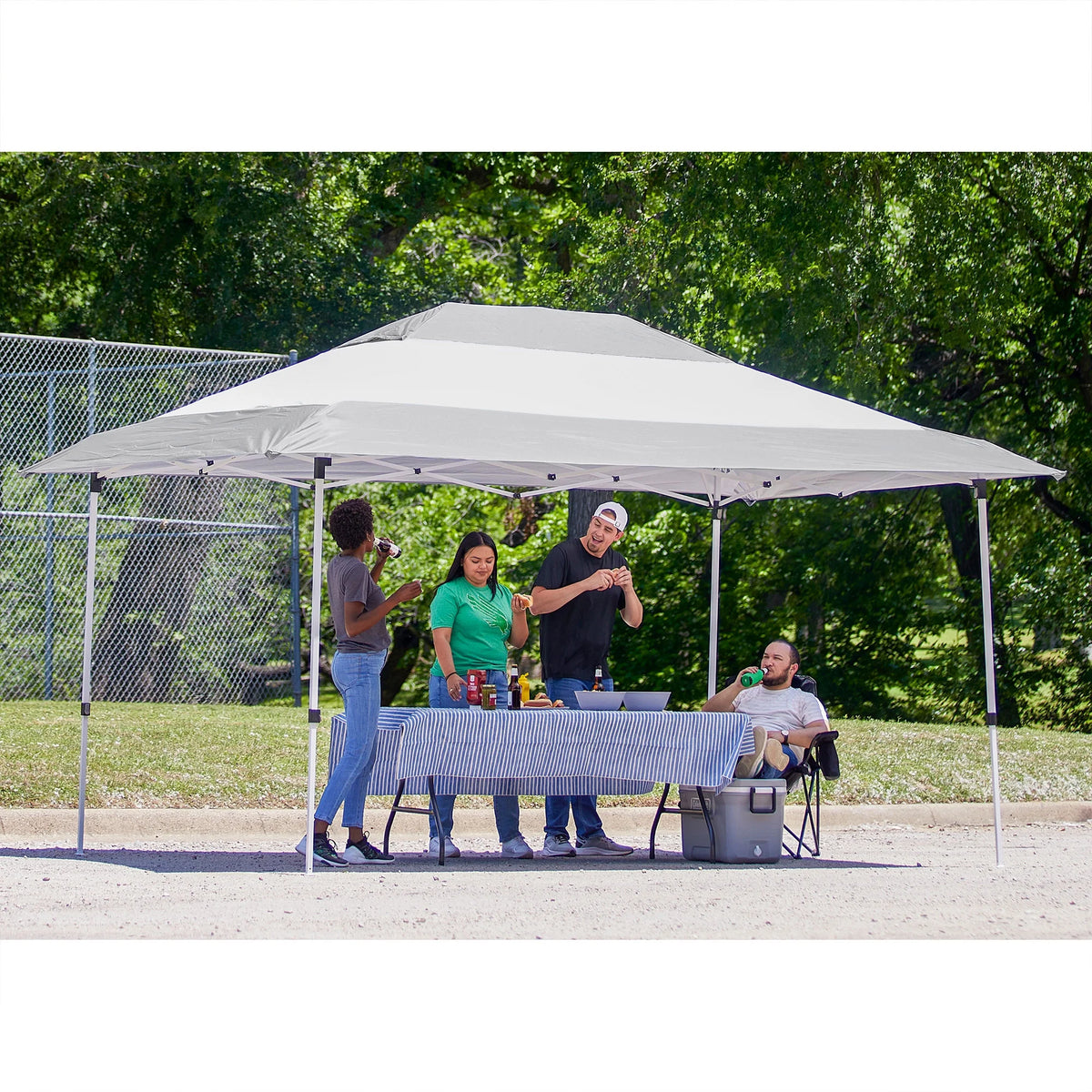 14x10Ft Instant Shade Canopy with Leg Weight Plates, Set of 4 D448