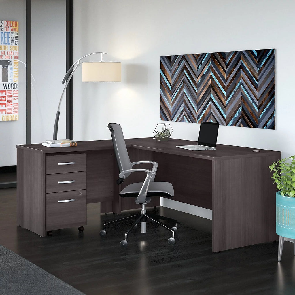 72W L Shaped Desk with Drawers T78053