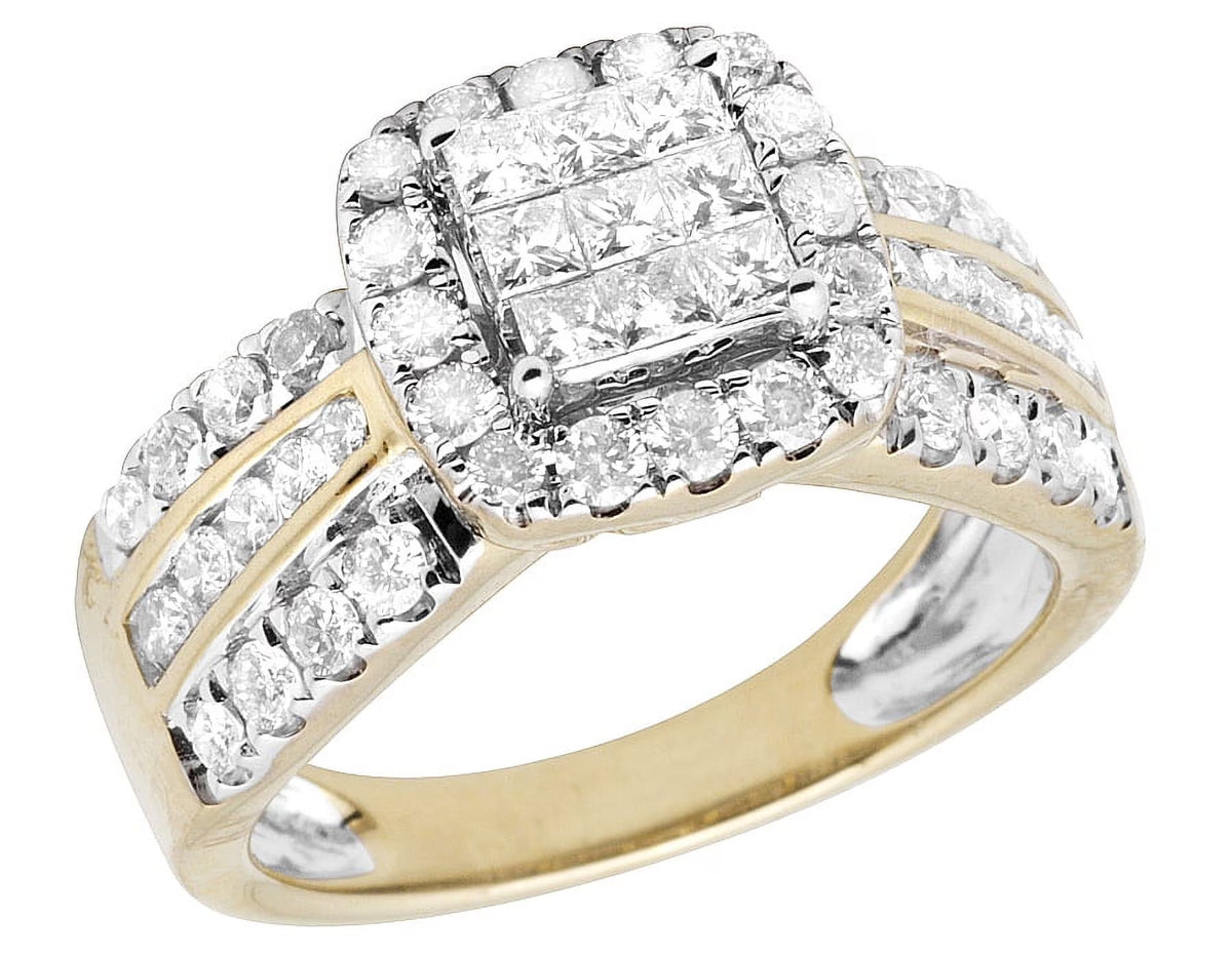 10K Yellow Gold Princess Diamond Engagement Ring 1.50ct H62815