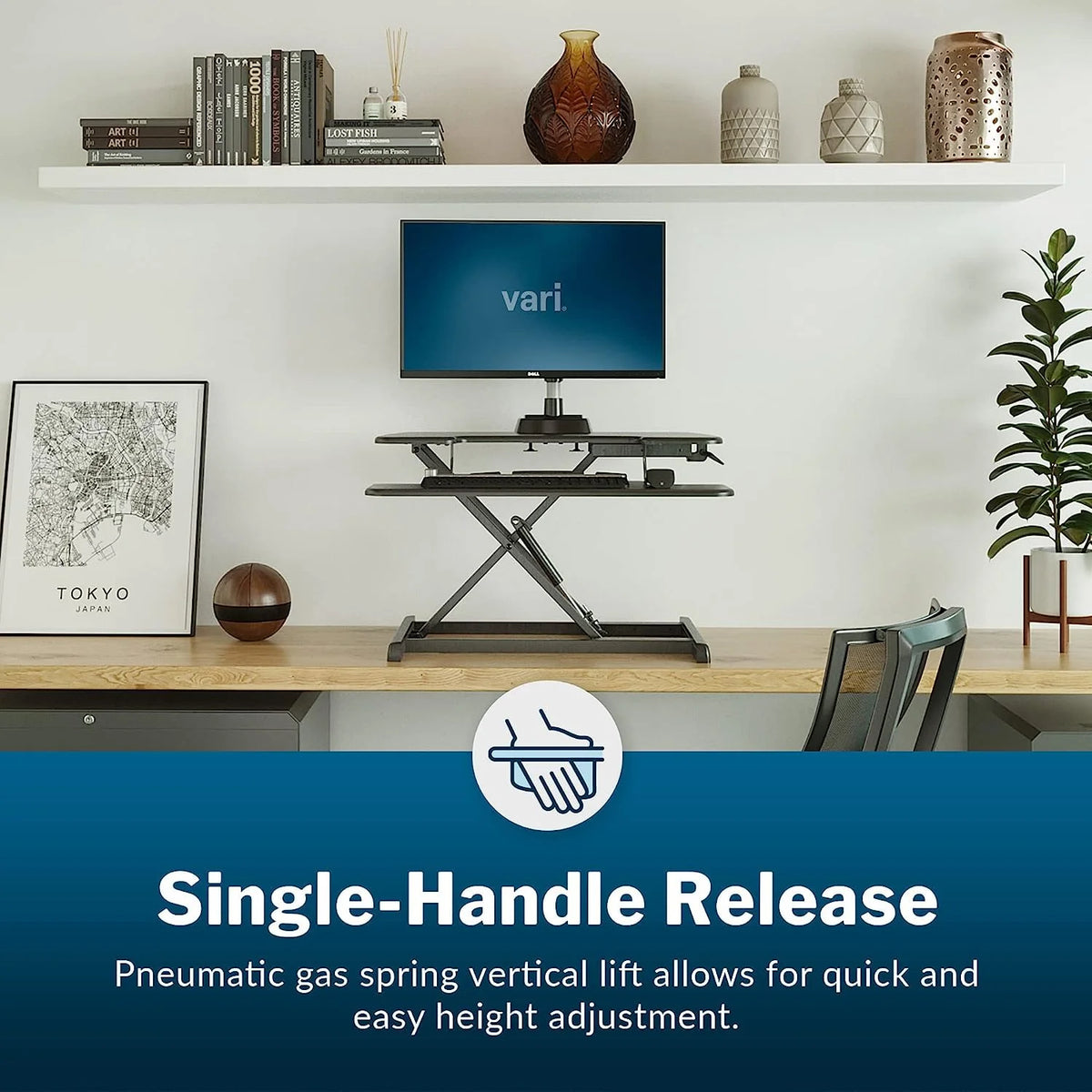 Compact Two-Tier Height Adjustable Standing Desk Converter Z468