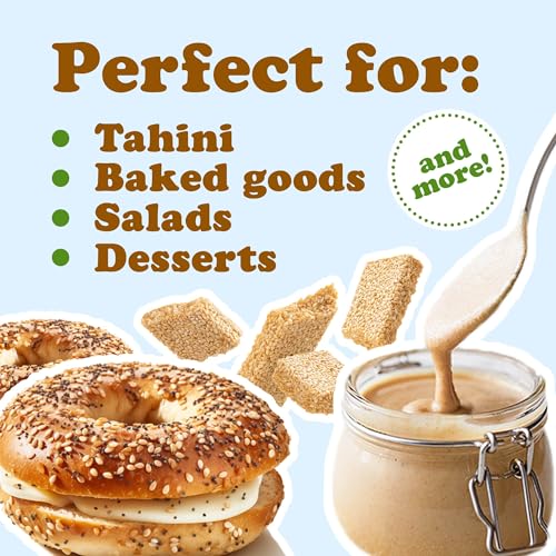 Hulled White Sesame Seeds, 1 Pound, Non-GMO, Kosher, Vegan, Unroasted, Bulk D54540