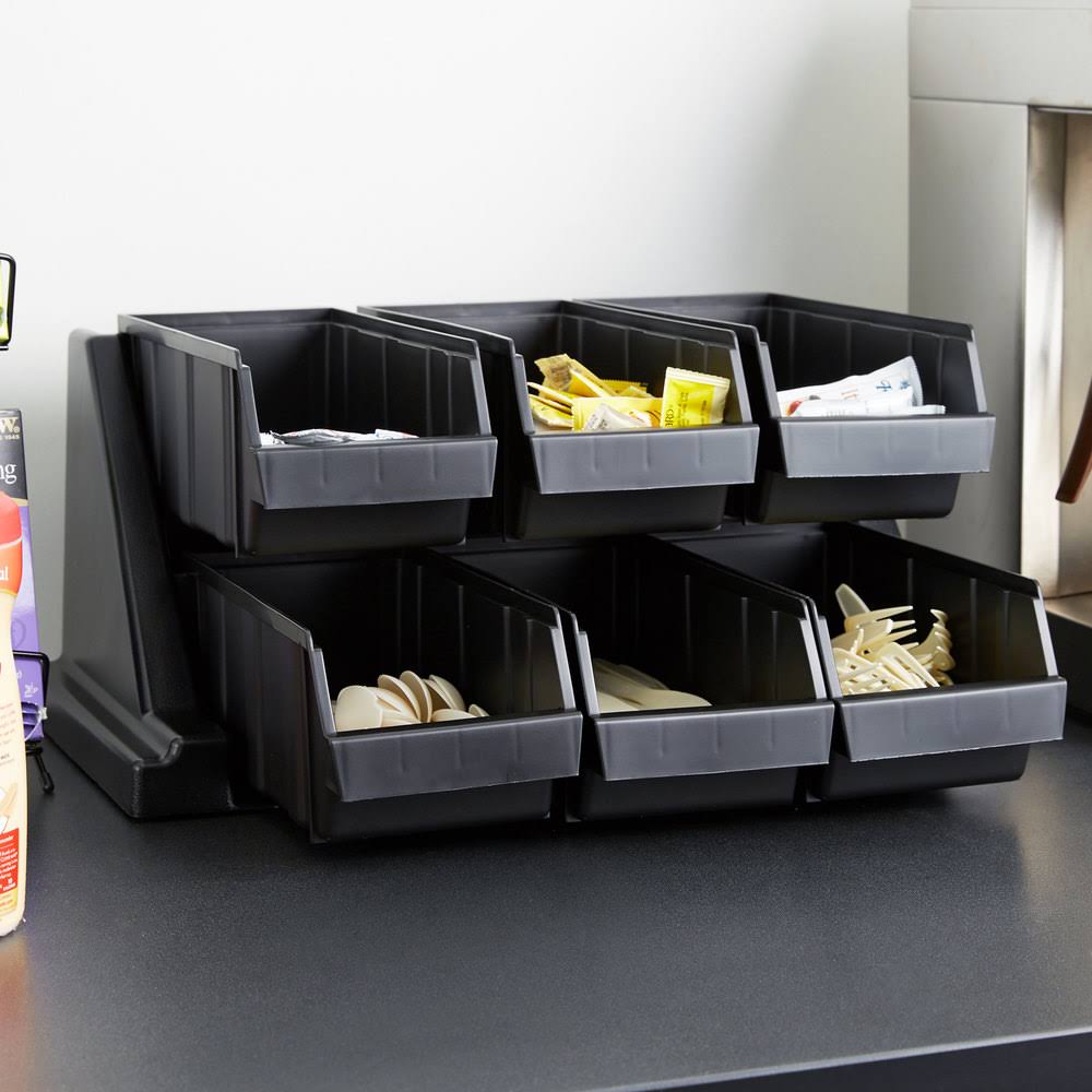 Black 6-Bin Organizer Rack L449089
