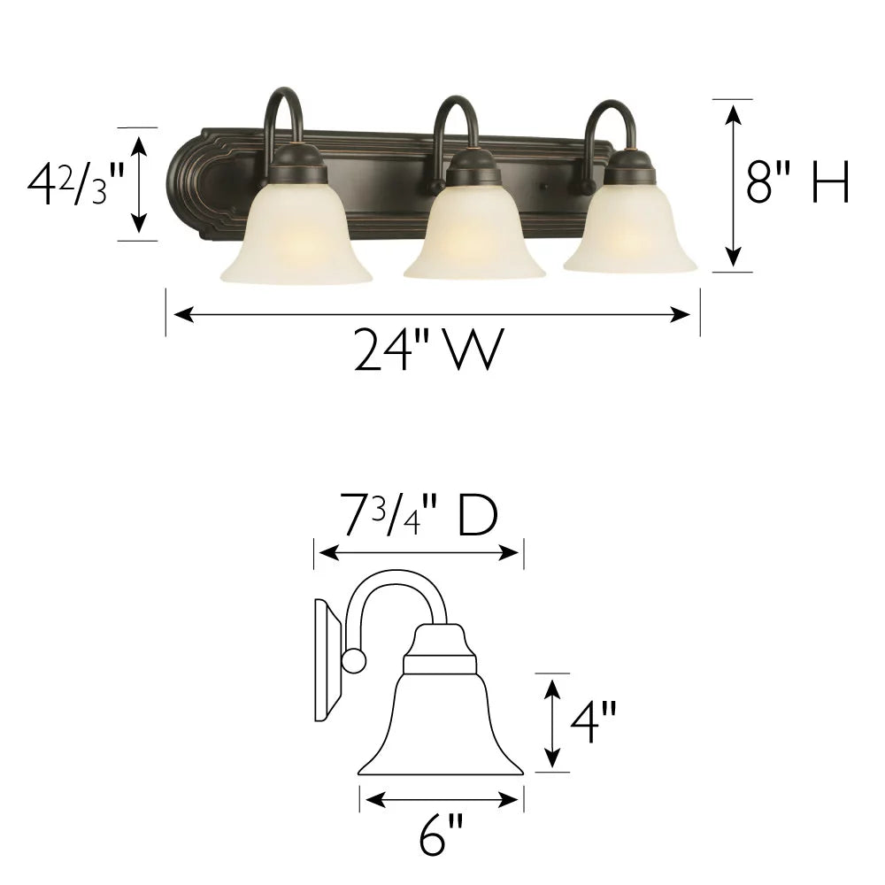 3-Light Frosted Glass Vanity Light X94606