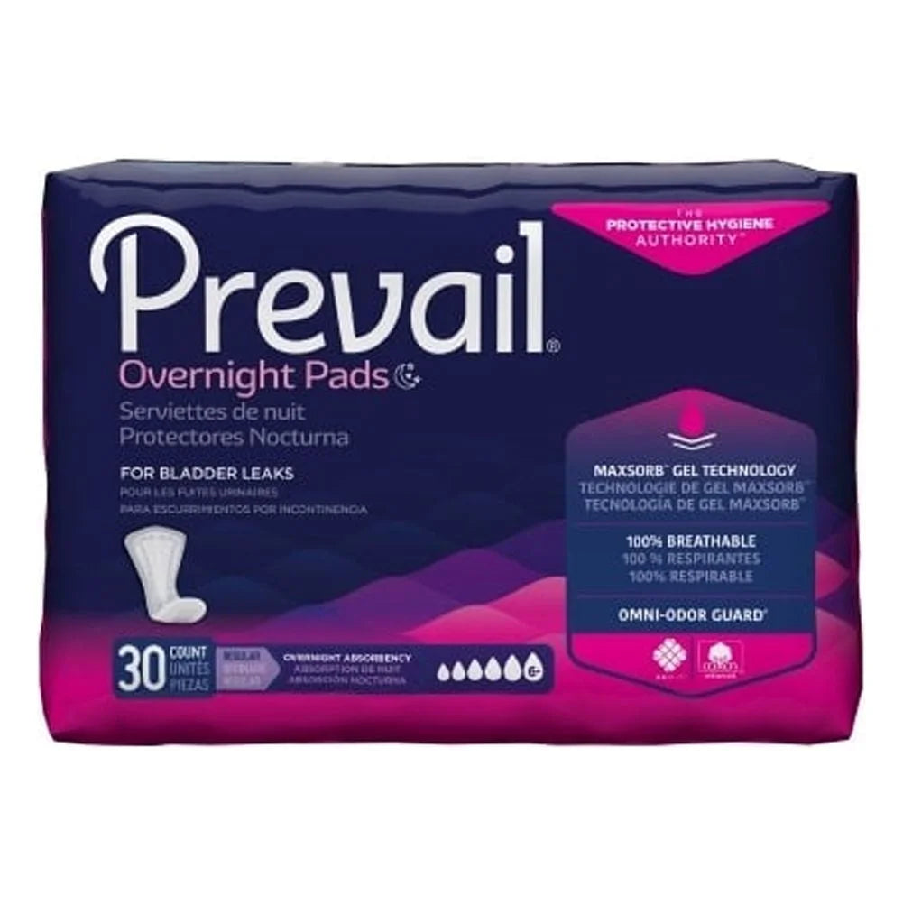 Bladder Control Pads, Overnight, Case of 120 Q191178