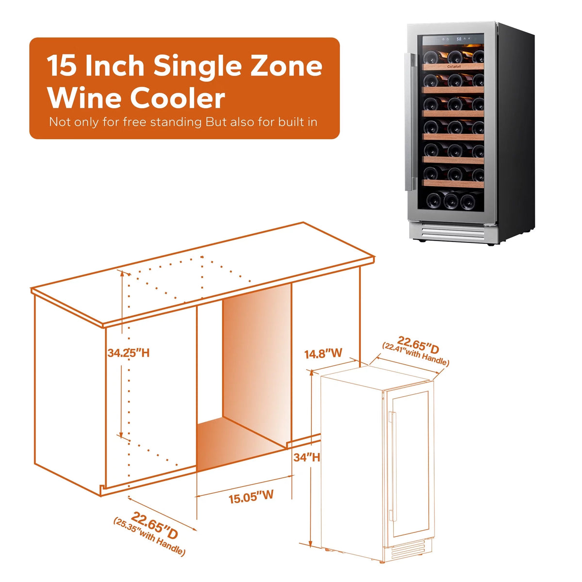 15 inch 33 Bottle Wine Cooler Q286