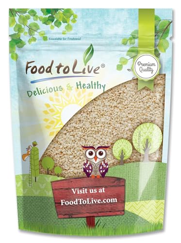 Hulled White Sesame Seeds, 1 Pound, Non-GMO, Kosher, Vegan, Unroasted, Bulk D54540