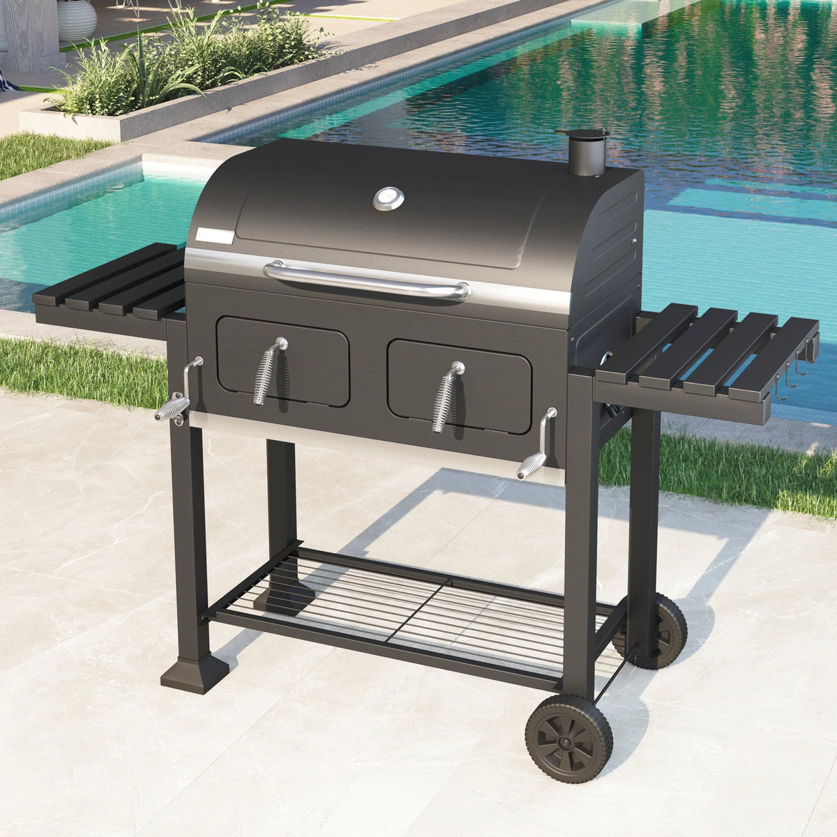 34-inch Portable Charcoal BBQ Grill W7614