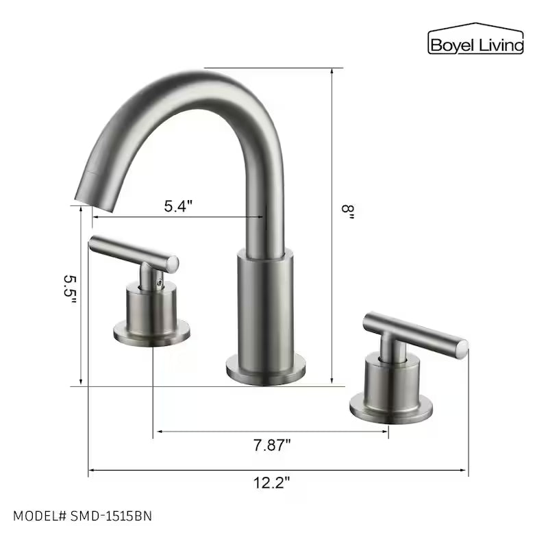Brushed Nickel 2-Handle Bathroom Faucet B9545