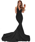 Mermaid V-Neckline Backless Prom Dress Long C281