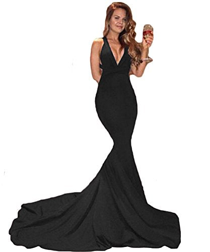 Mermaid V-Neckline Backless Prom Dress Long C281